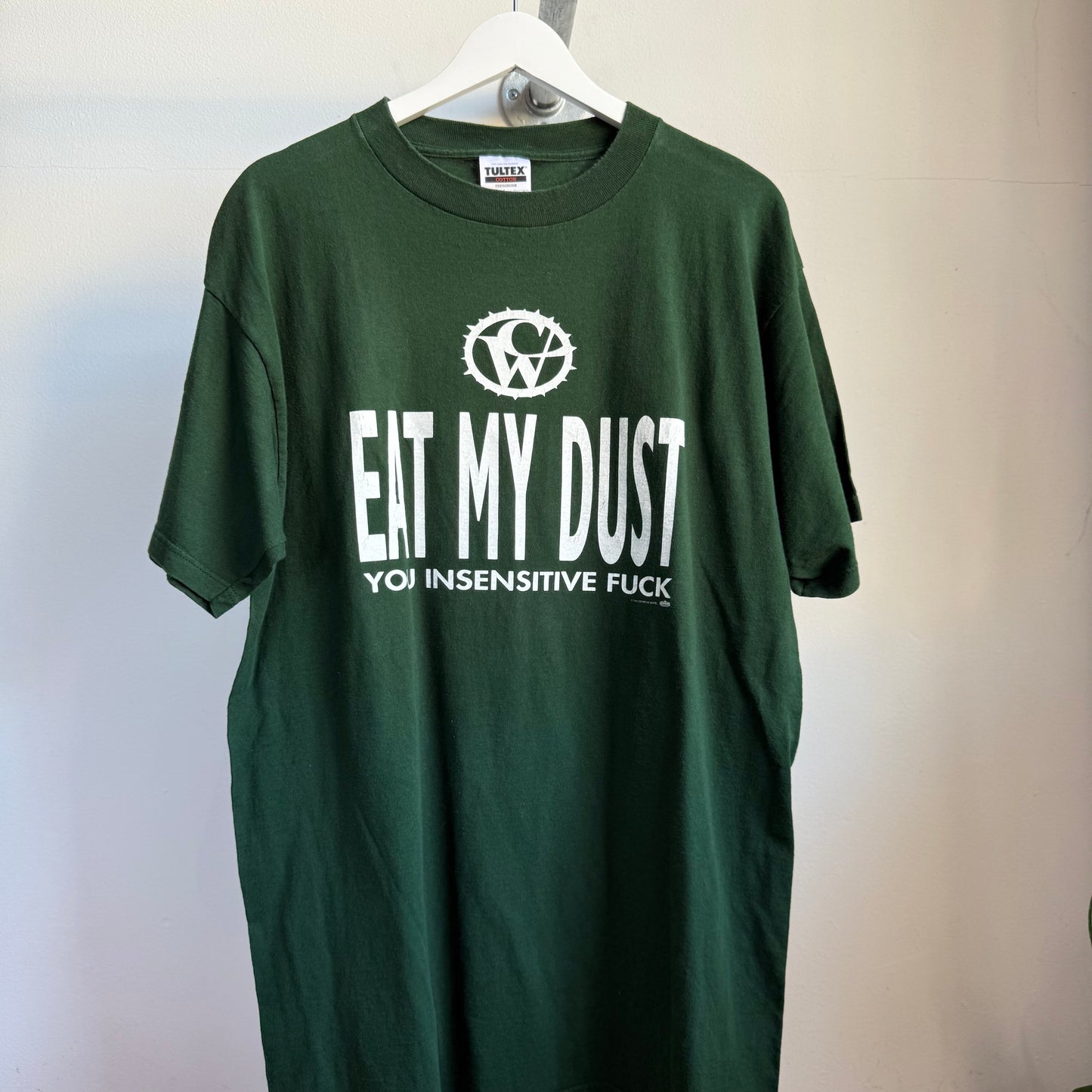 catherine wheel ‘eat my dust ‘ tee - xl