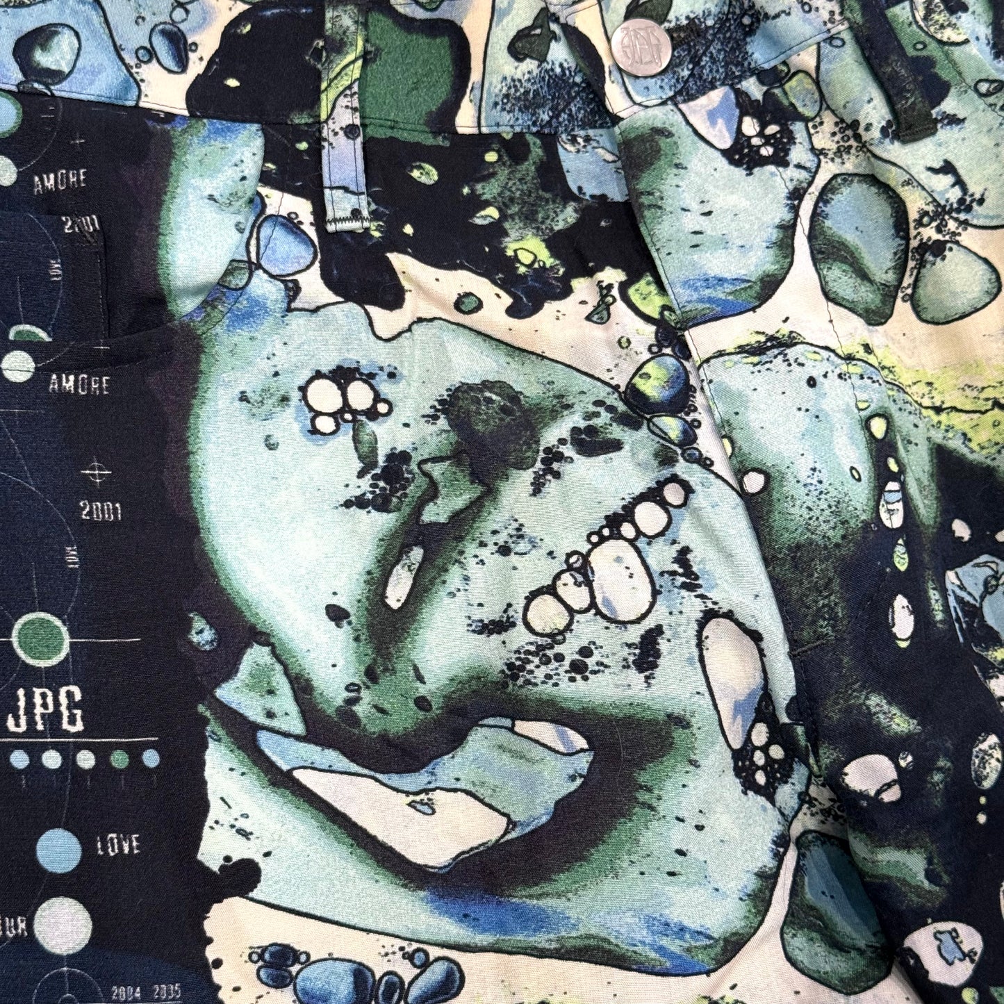 jean paul gaultier ‘bacteria print’ pants - 31”