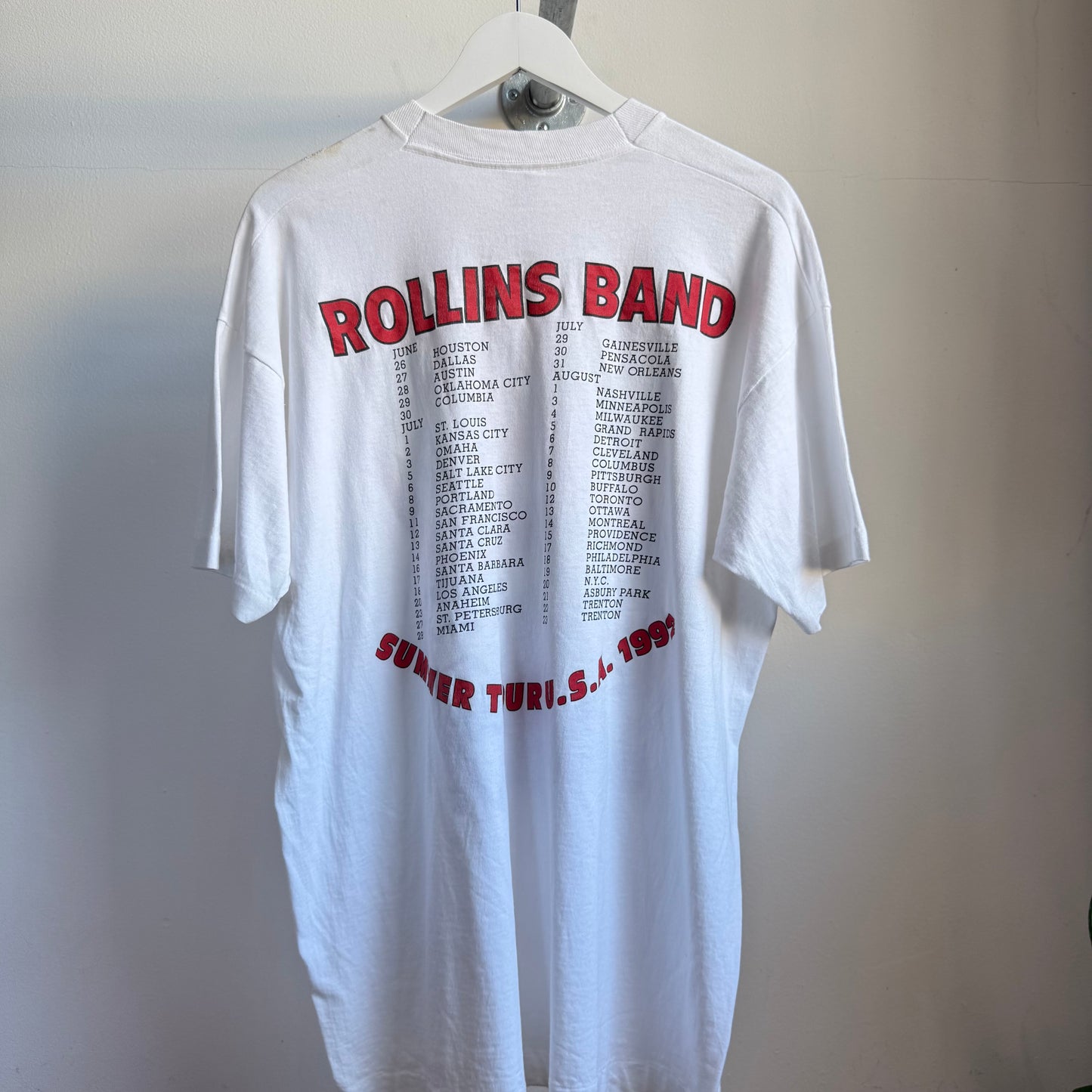 rollins band ‘summer tour usa 1992’ tee - xl