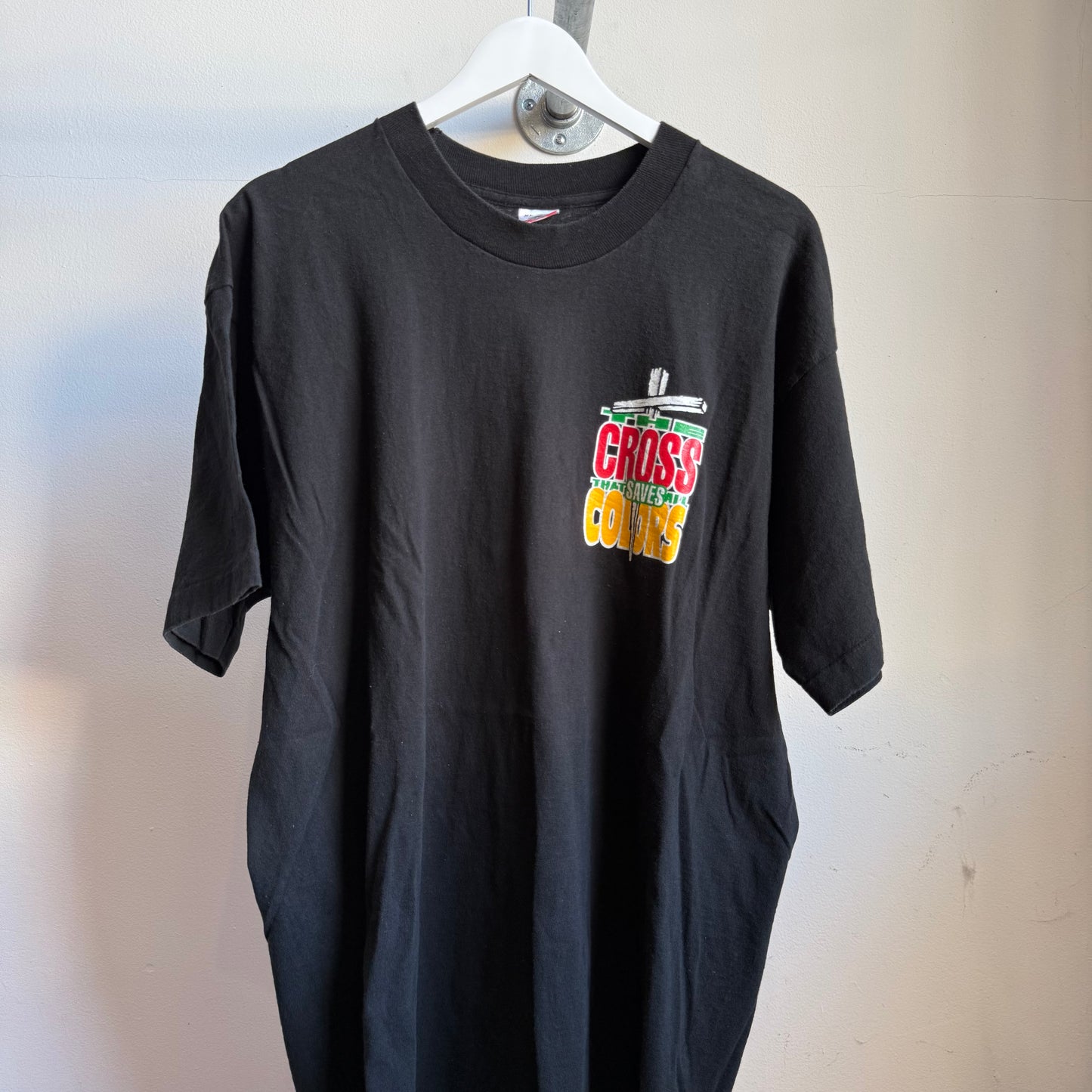 jesus 'cross colours' parody tee - xl