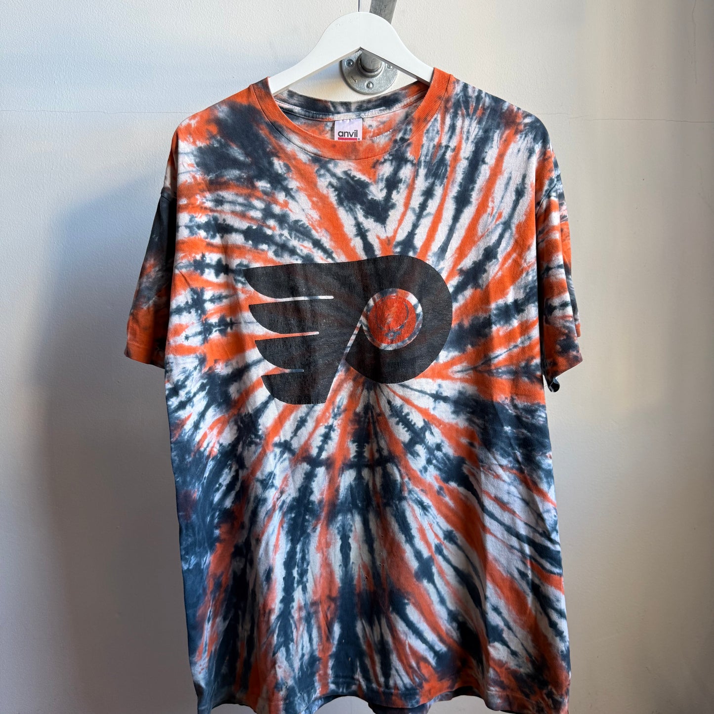 grateful dead philadelphia flyers tiedye tee - xl
